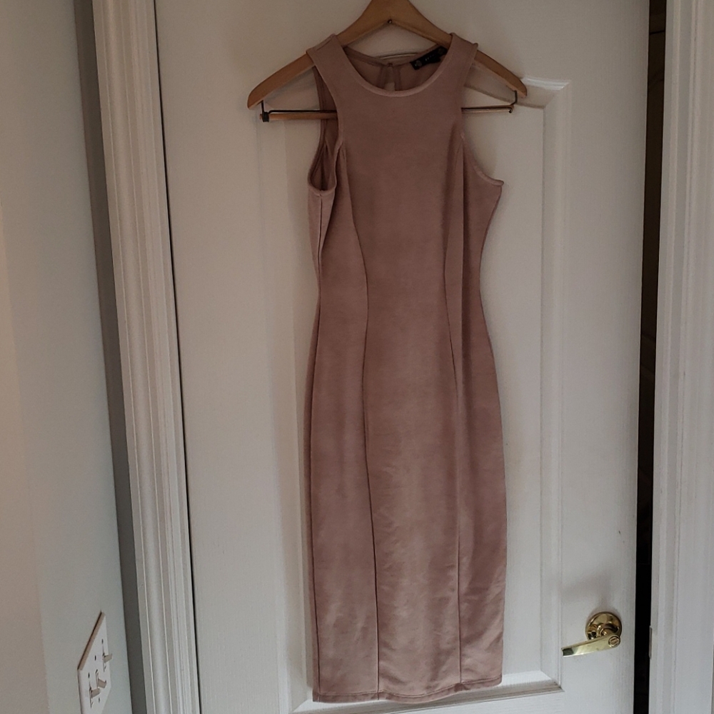 Suede Form Fitting Dress